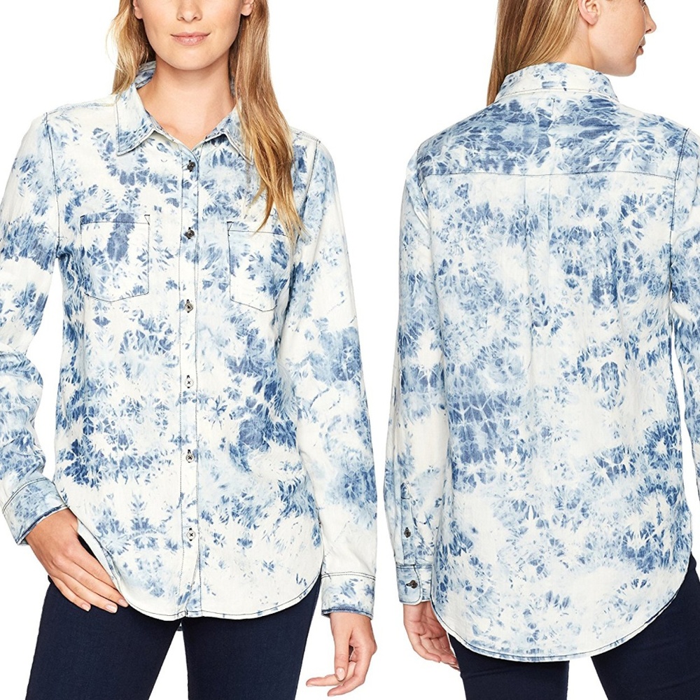 Tie Bleach Cotton/Lyocell Chambray Button Up NWT